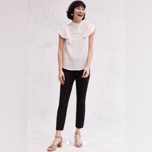 Anthropologie | The Essential Skinny | Crop | Flat Front | Black | Pant | Size 4